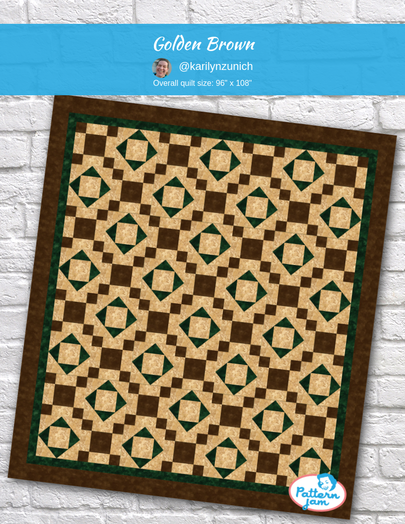Golden Brown - custom quilt designed by &#64;karilynzunich using PatternJam quilt design software