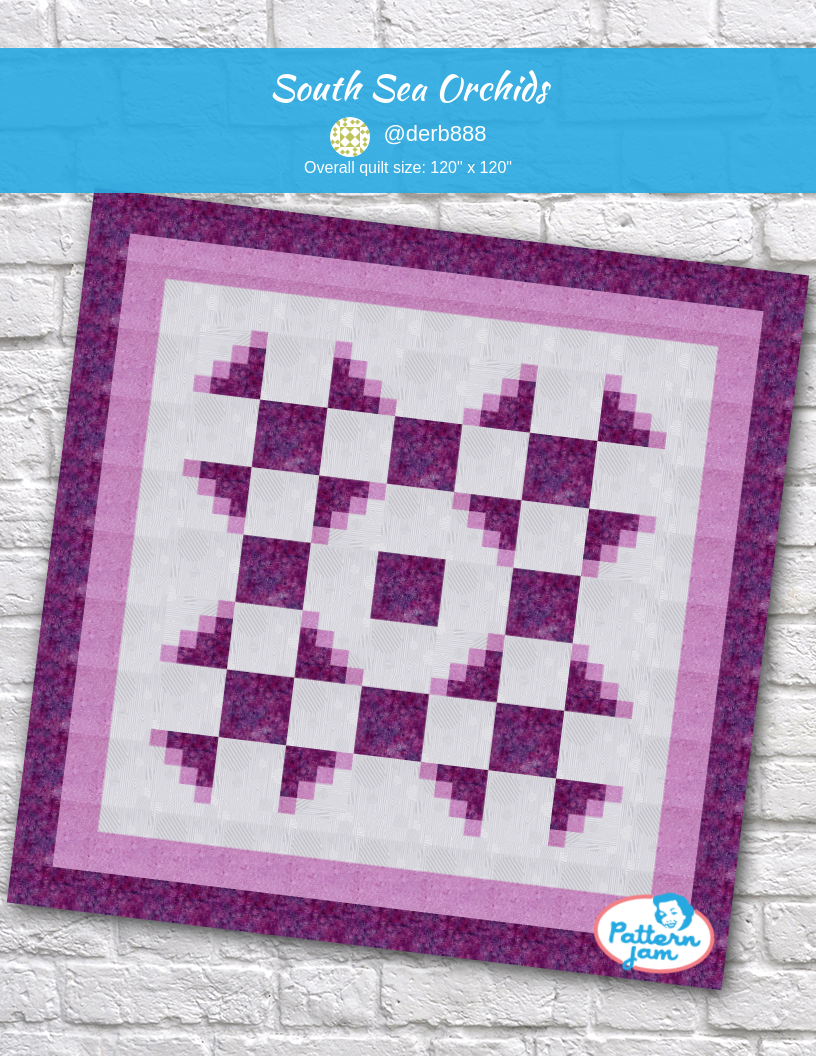 South Sea Orchids - custom quilt designed by &#64;derb888 using PatternJam quilt design software