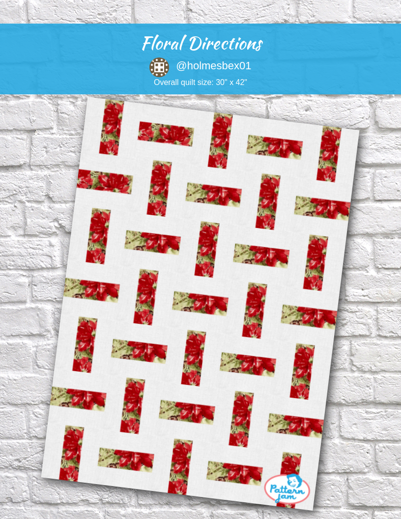 Floral Directions - custom quilt designed by &#64;holmesbex01 using PatternJam quilt design software