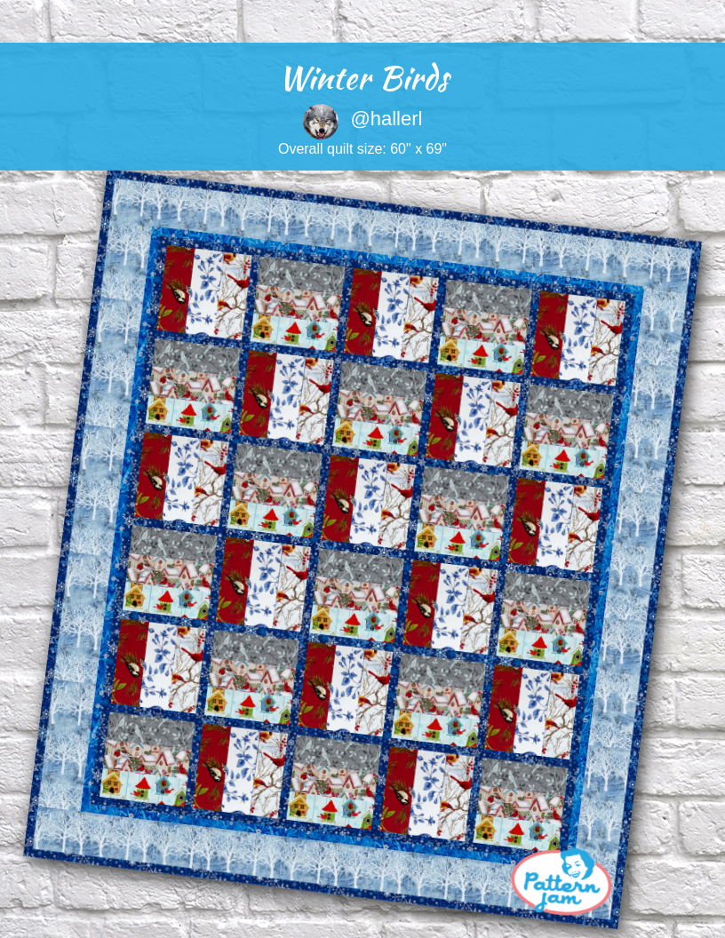 Winter Birds - custom quilt designed by &#64;hallerl using PatternJam quilt design software