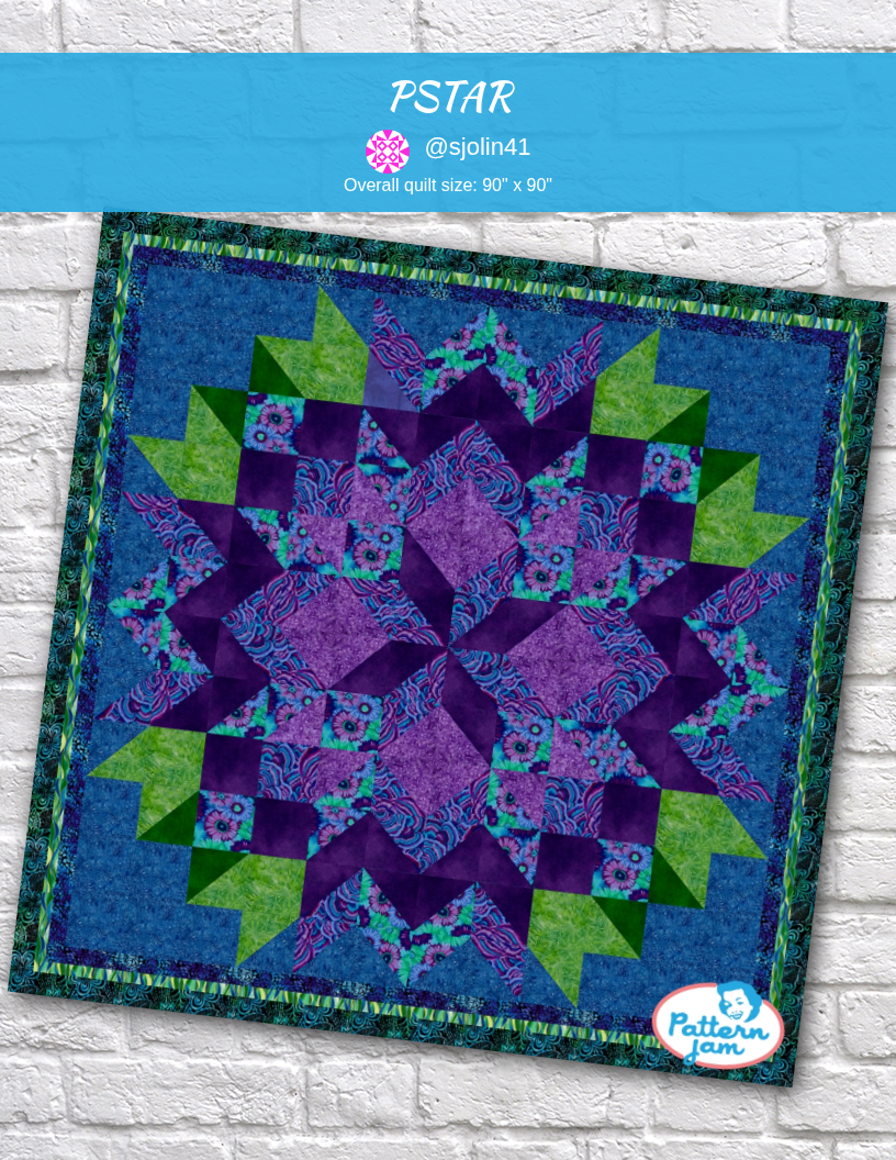 PSTAR - custom quilt designed by @sjolin41 using PatternJam quilt design software