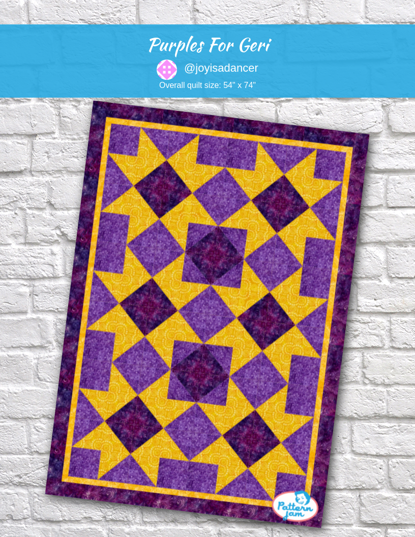 Purples for Geri - custom quilt designed by &#64;joyisadancer using PatternJam quilt design software