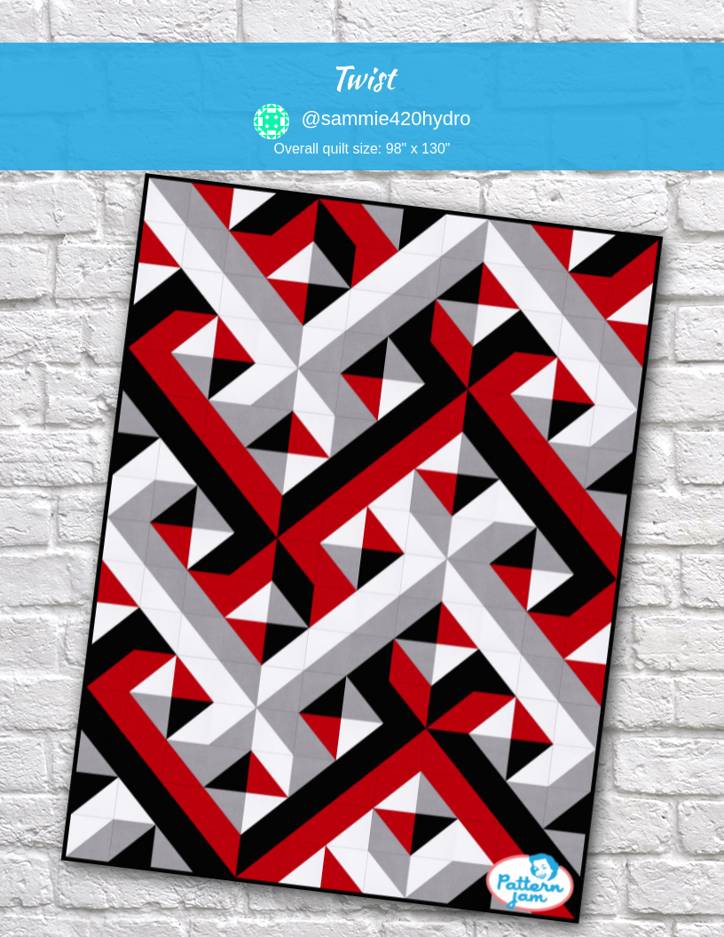 Twist - custom quilt designed by &#64;sammie420hydro using PatternJam quilt design software