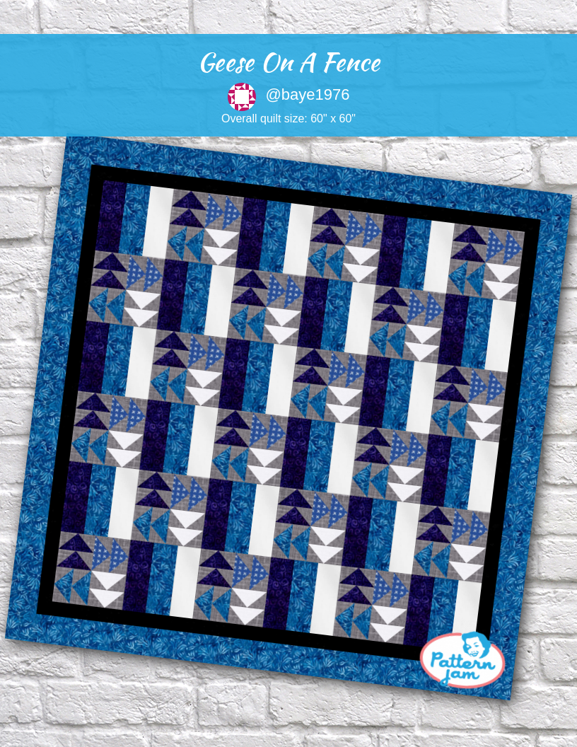 Geese on a Fence - custom quilt designed by &#64;baye1976 using PatternJam quilt design software