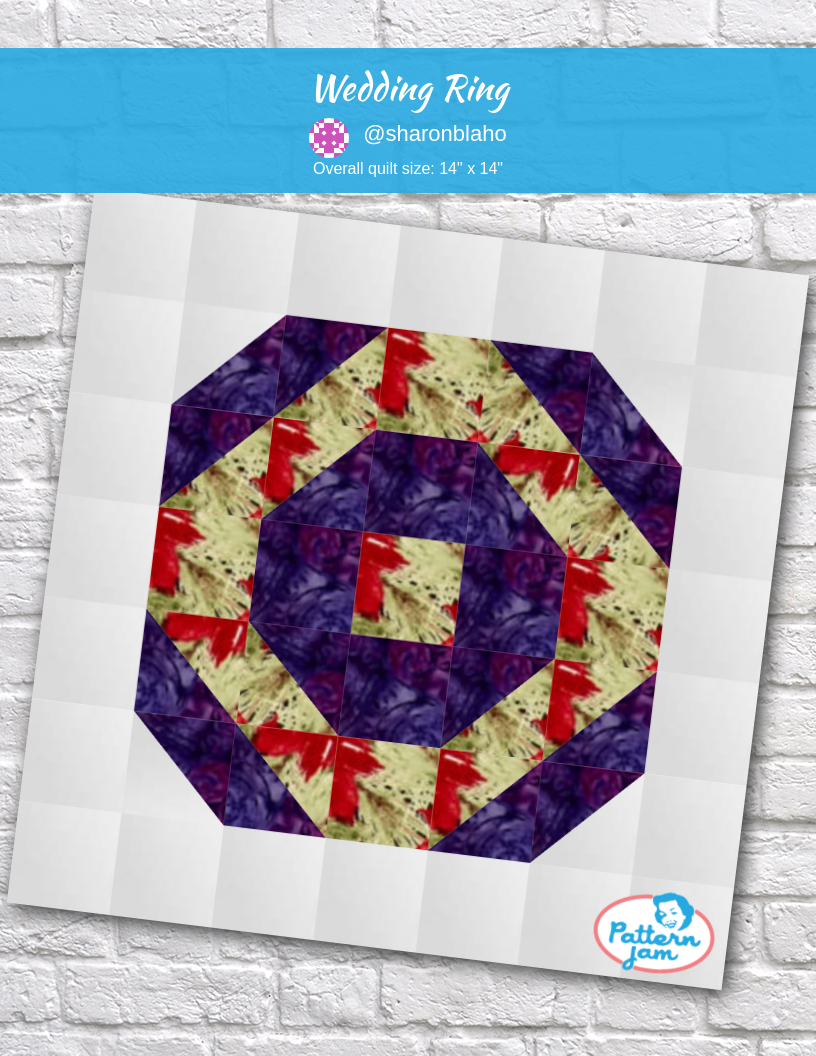 wedding ring - custom quilt designed by &#64;sharonblaho using PatternJam quilt design software