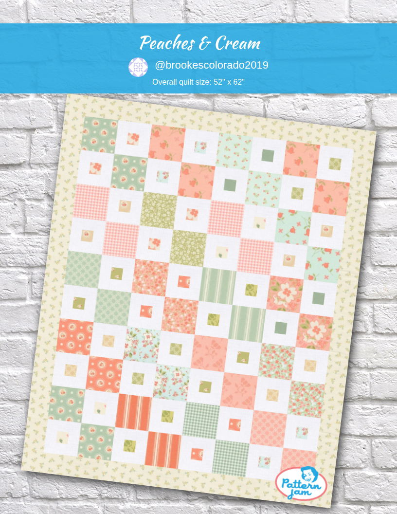 Peaches & Cream - custom quilt designed by &#64;brookescolorado2019 using PatternJam quilt design software