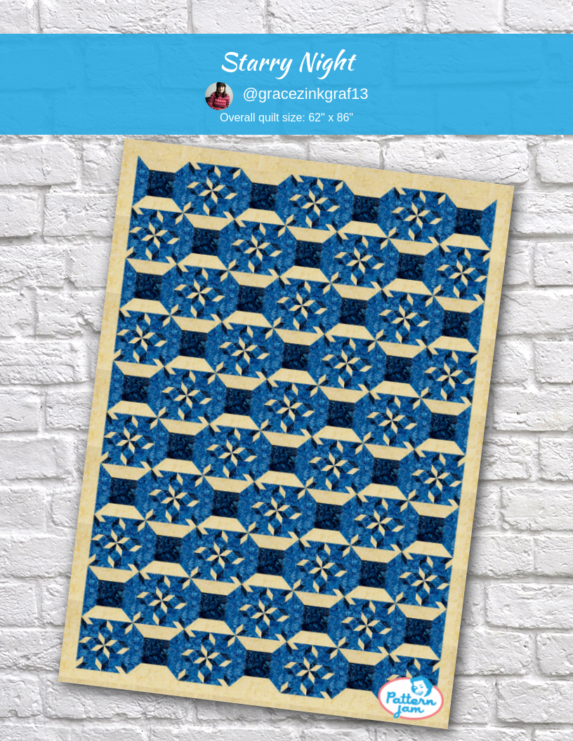 Starry Night - custom quilt designed by &#64;gracezinkgraf13 using PatternJam quilt design software