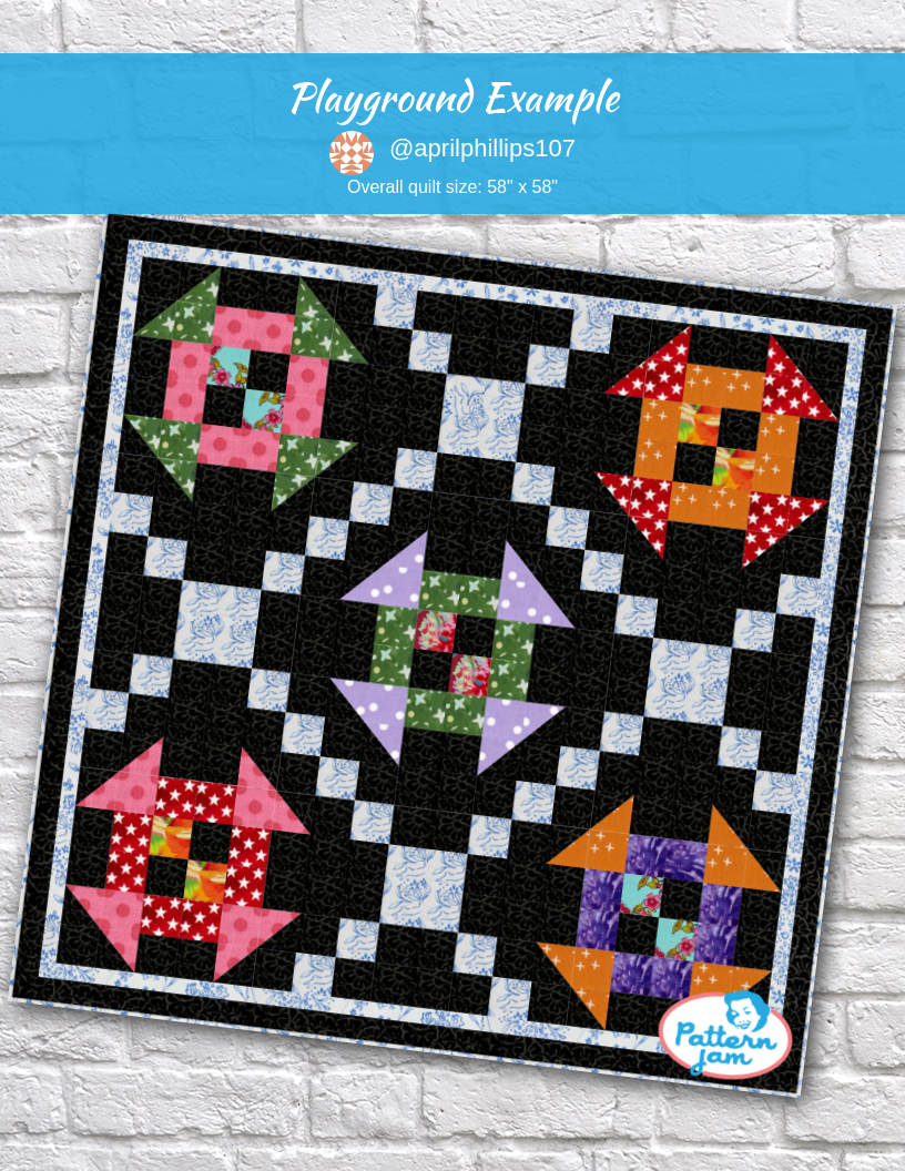 Playground example - custom quilt designed by &#64;aprilphillips107 using PatternJam quilt design software