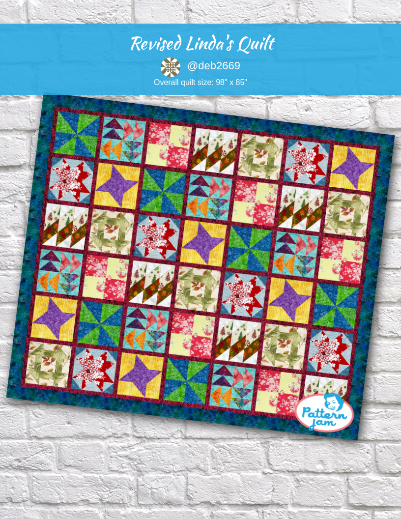 revised Linda's Quilt - custom quilt designed by &#64;deb2669 using PatternJam quilt design software