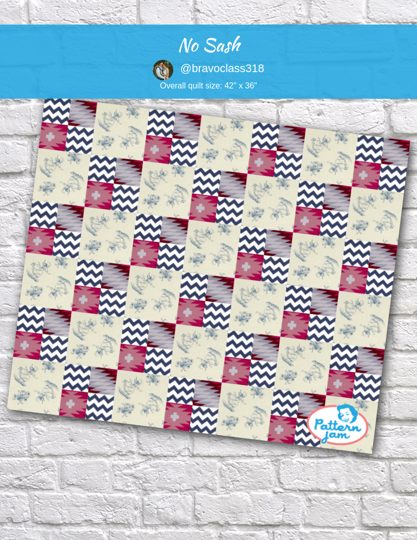 no sash - custom quilt designed by &#64;bravoclass318 using PatternJam quilt design software