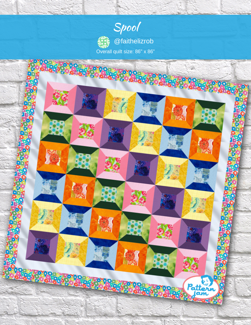 Spool - custom quilt designed by &#64;faithelizrob using PatternJam quilt design software