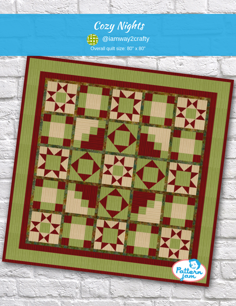 cozy nights - custom quilt designed by &#64;iamway2crafty using PatternJam quilt design software