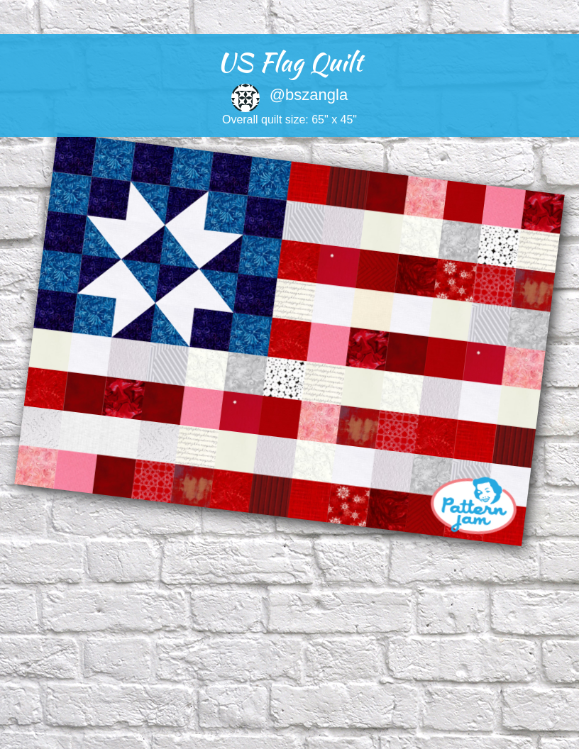 US Flag Quilt - custom quilt designed by &#64;bszangla using PatternJam quilt design software