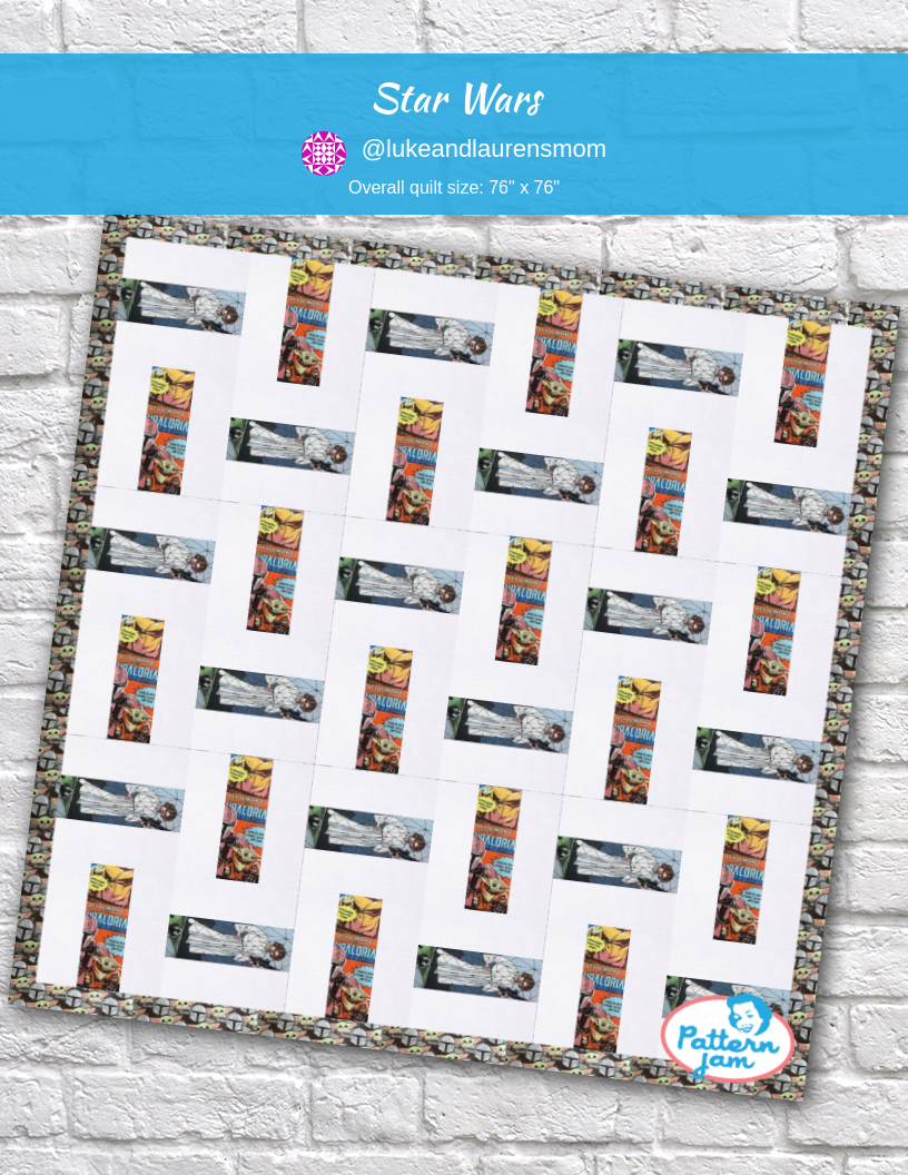 Star Wars - custom quilt designed by &#64;lukeandlaurensmom using PatternJam quilt design software