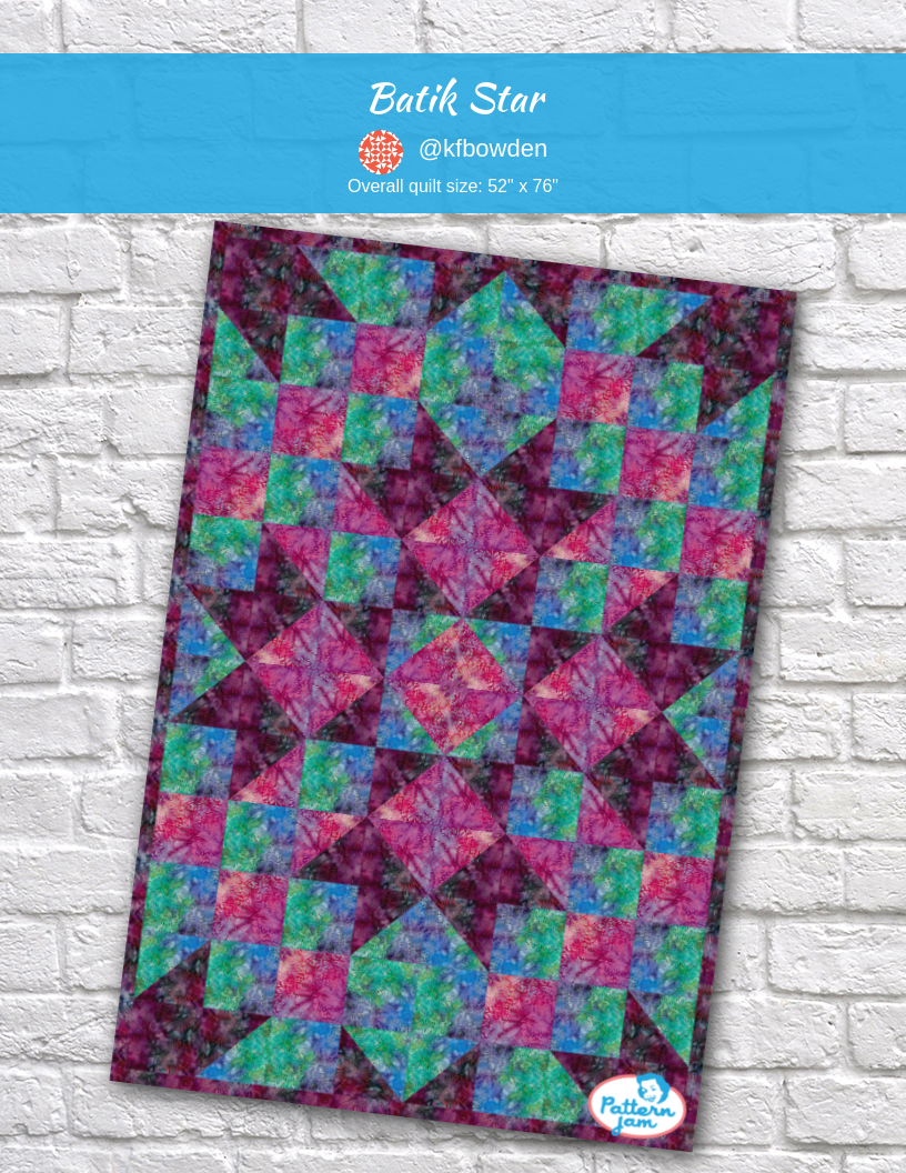 Batik Star - custom quilt designed by &#64;kfbowden using PatternJam quilt design software