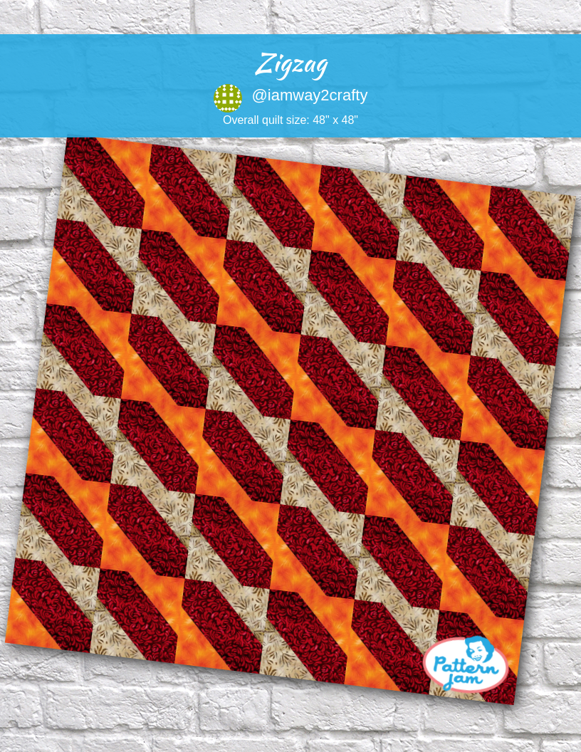 zigzag - custom quilt designed by &#64;iamway2crafty using PatternJam quilt design software
