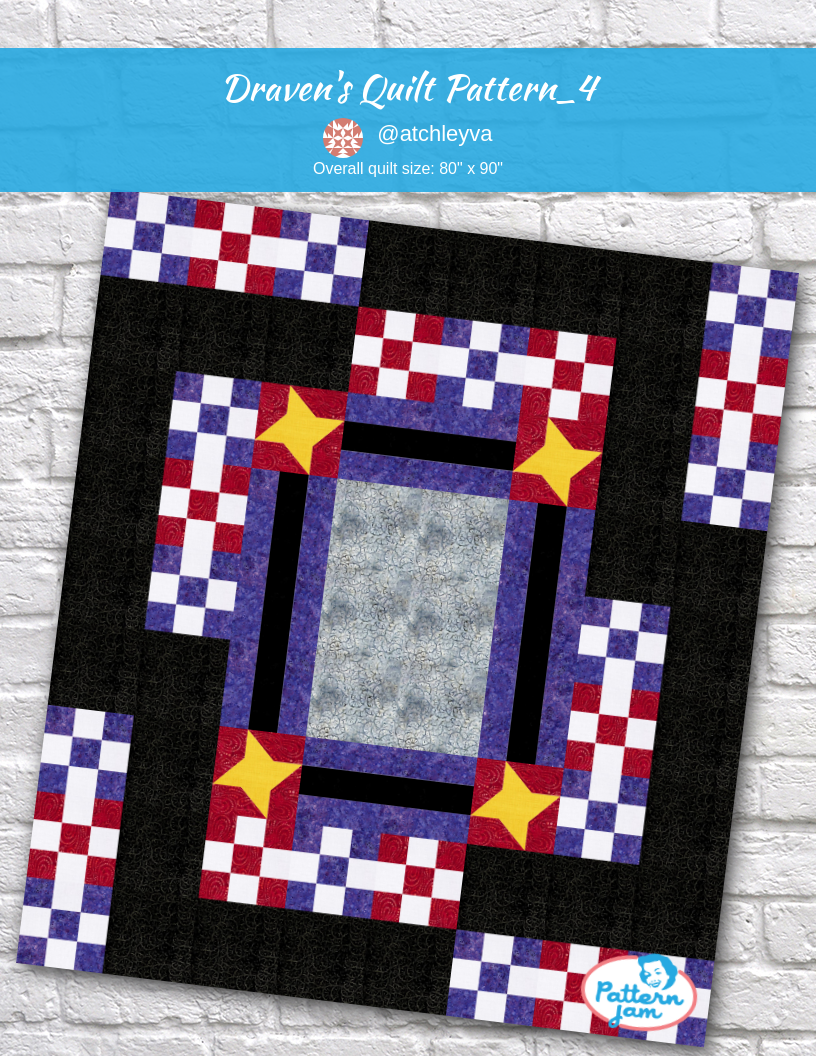 Draven's Quilt Pattern_4 - custom quilt designed by &#64;atchleyva using PatternJam quilt design software