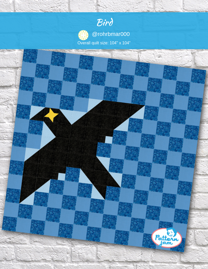 bird - custom quilt designed by &#64;rohrbmar000 using PatternJam quilt design software