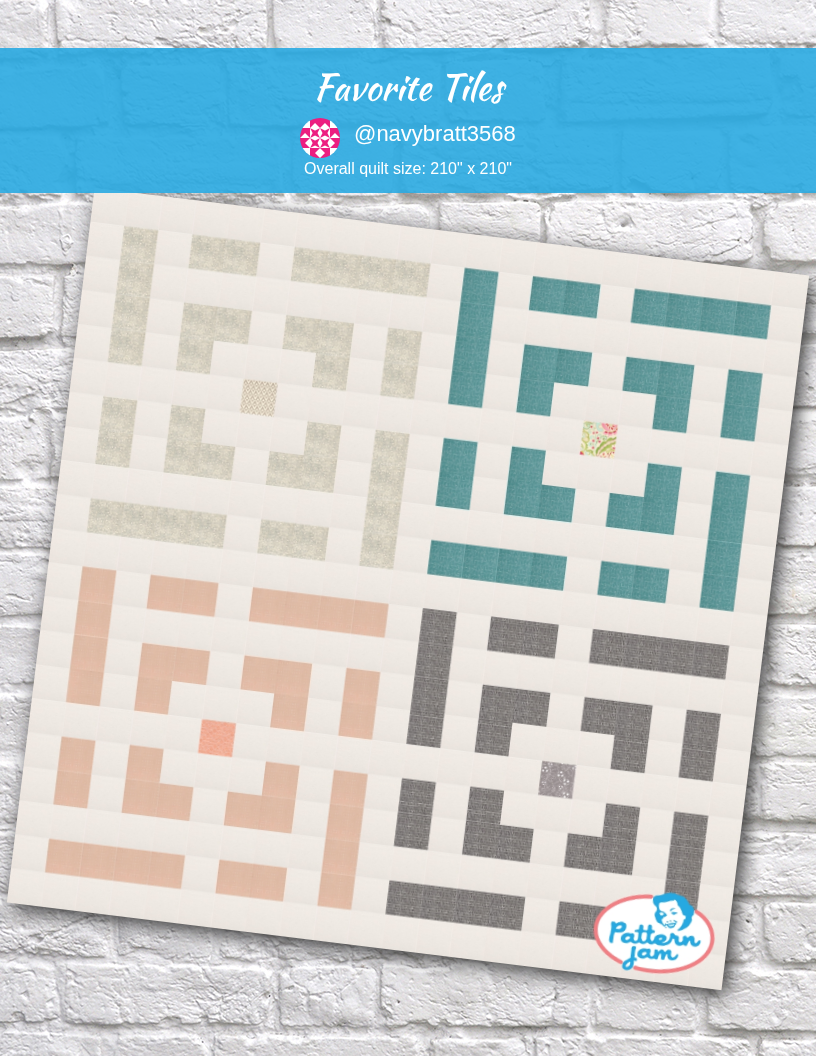 Favorite tiles - custom quilt designed by @navybratt3568 using PatternJam quilt design software