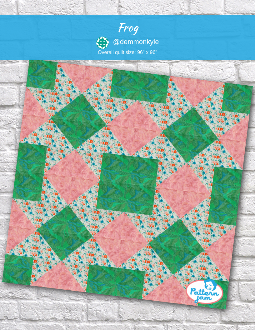 Frog - custom quilt designed by &#64;demmonkyle using PatternJam quilt design software
