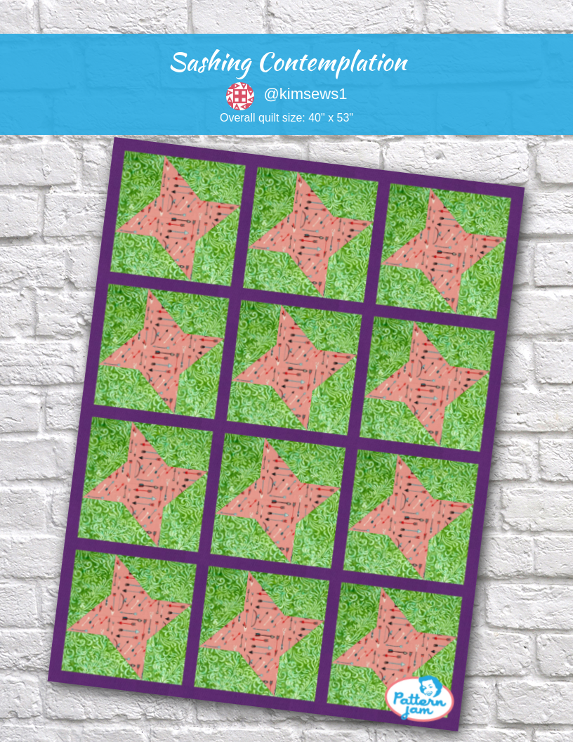 Sashing Contemplation - custom quilt designed by &#64;kimsews1 using PatternJam quilt design software