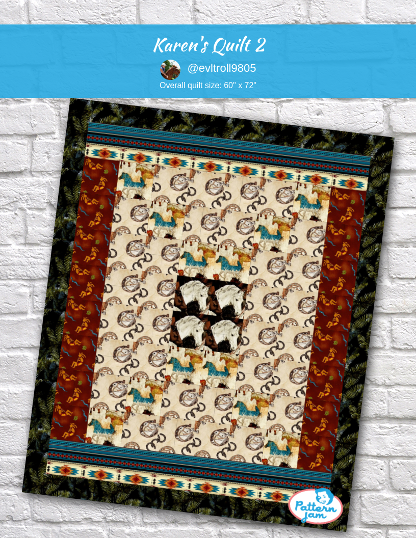 Karen's Quilt 2 - custom quilt designed by &#64;evltroll9805 using PatternJam quilt design software