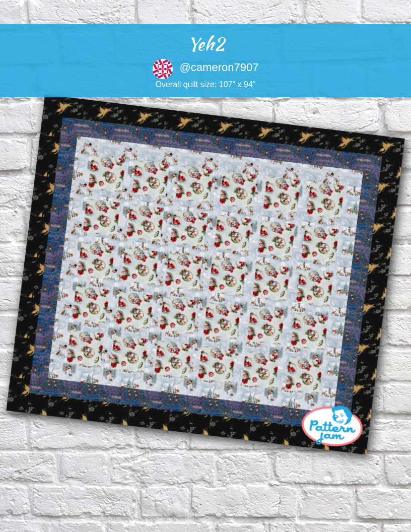 Yeh2 - custom quilt designed by &#64;cameron7907 using PatternJam quilt design software