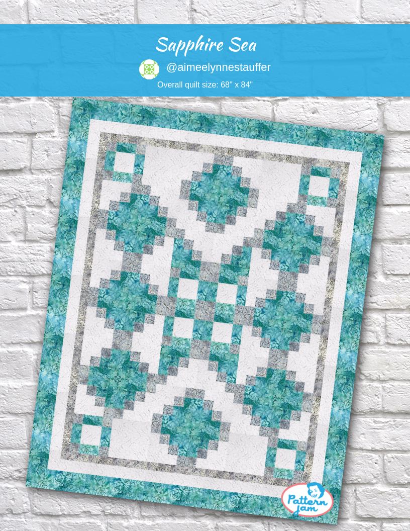 Sapphire Sea - custom quilt designed by &#64;aimeelynnestauffer using PatternJam quilt design software