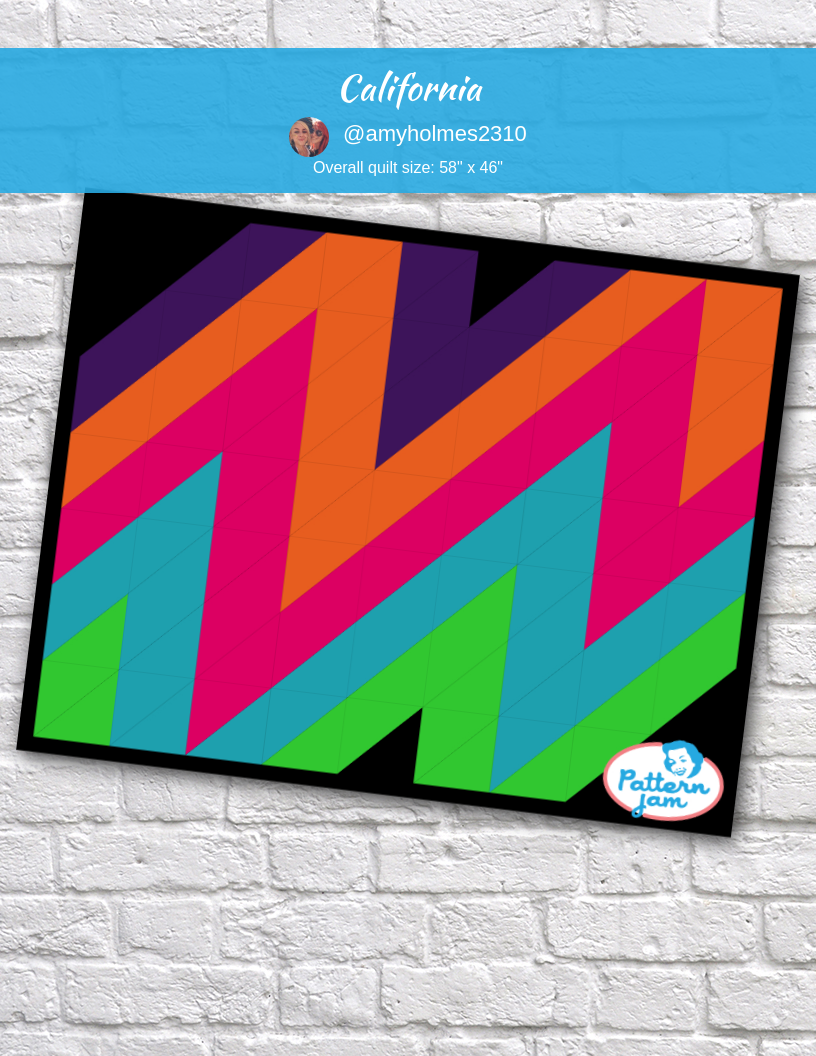 California - custom quilt designed by &#64;amyholmes2310 using PatternJam quilt design software