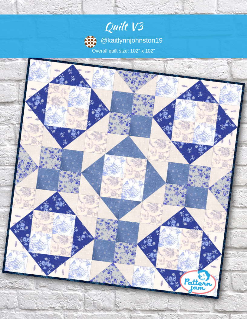 quilt v3 - custom quilt designed by &#64;kaitlynnjohnston19 using PatternJam quilt design software