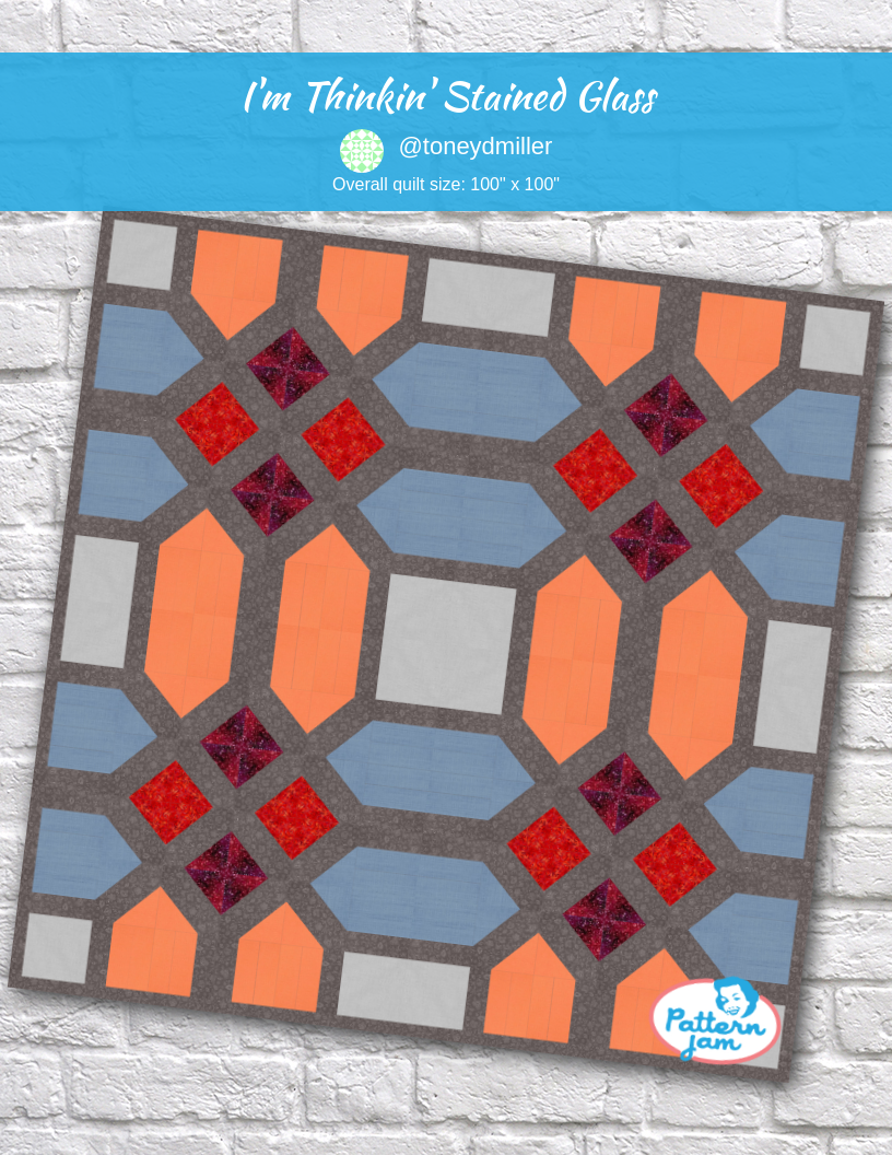 I'm Thinkin' Stained Glass - custom quilt designed by &#64;toneydmiller using PatternJam quilt design software