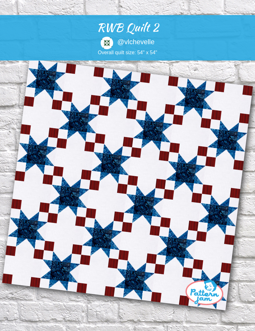 RWB quilt 2 - custom quilt designed by &#64;vlchevelle using PatternJam quilt design software