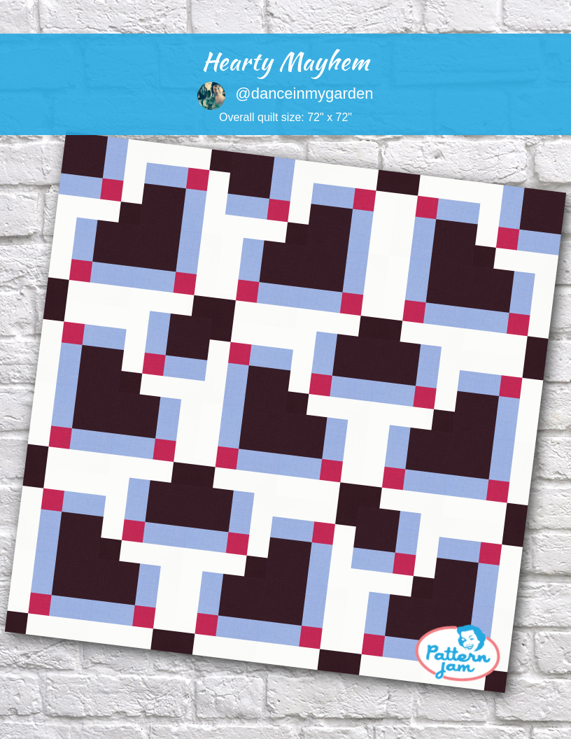 hearty mayhem - custom quilt designed by &#64;danceinmygarden using PatternJam quilt design software