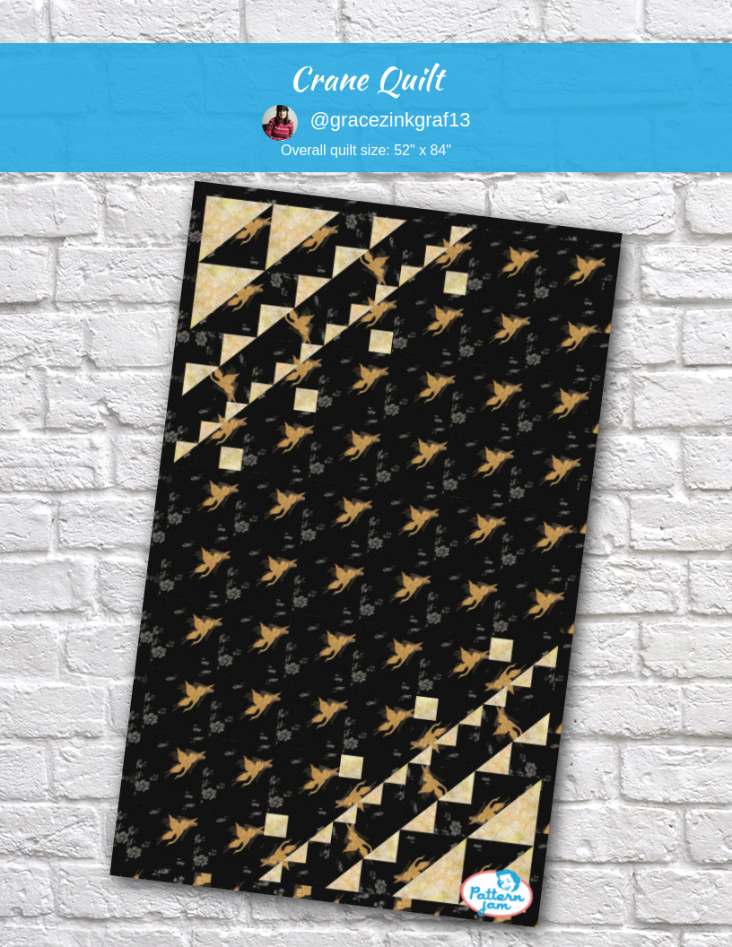 Crane Quilt - custom quilt designed by &#64;gracezinkgraf13 using PatternJam quilt design software