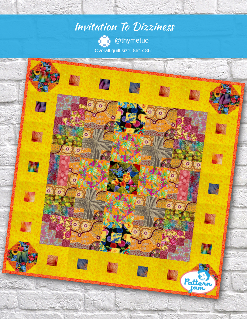 Invitation to Dizziness - custom quilt designed by &#64;thymetuo using PatternJam quilt design software