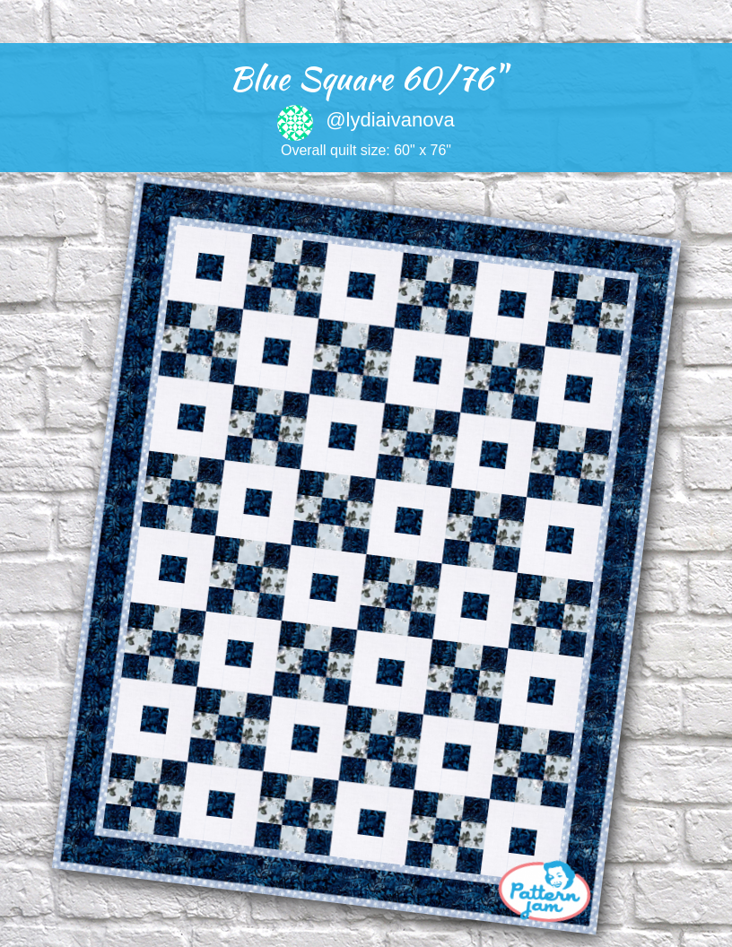 Blue square 60/76" - custom quilt designed by &#64;lydiaivanova using PatternJam quilt design software