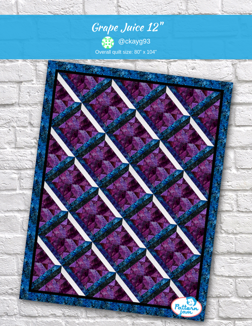 Grape Juice 12" - custom quilt designed by &#64;ckayg93 using PatternJam quilt design software
