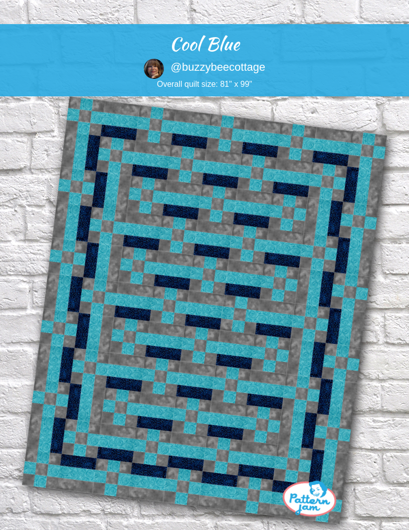 Cool Blue - custom quilt designed by &#64;buzzybeecottage using PatternJam quilt design software