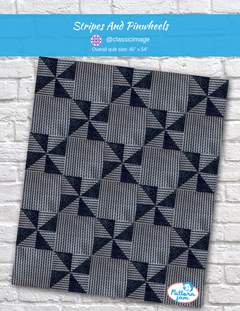 Stripes and Pinwheels - custom quilt designed by &#64;classicimage using PatternJam quilt design software
