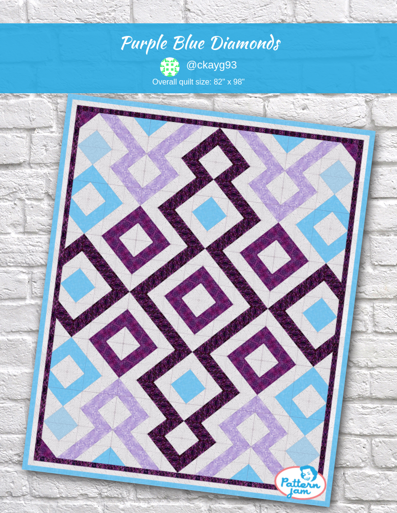 Purple Blue Diamonds - custom quilt designed by &#64;ckayg93 using PatternJam quilt design software
