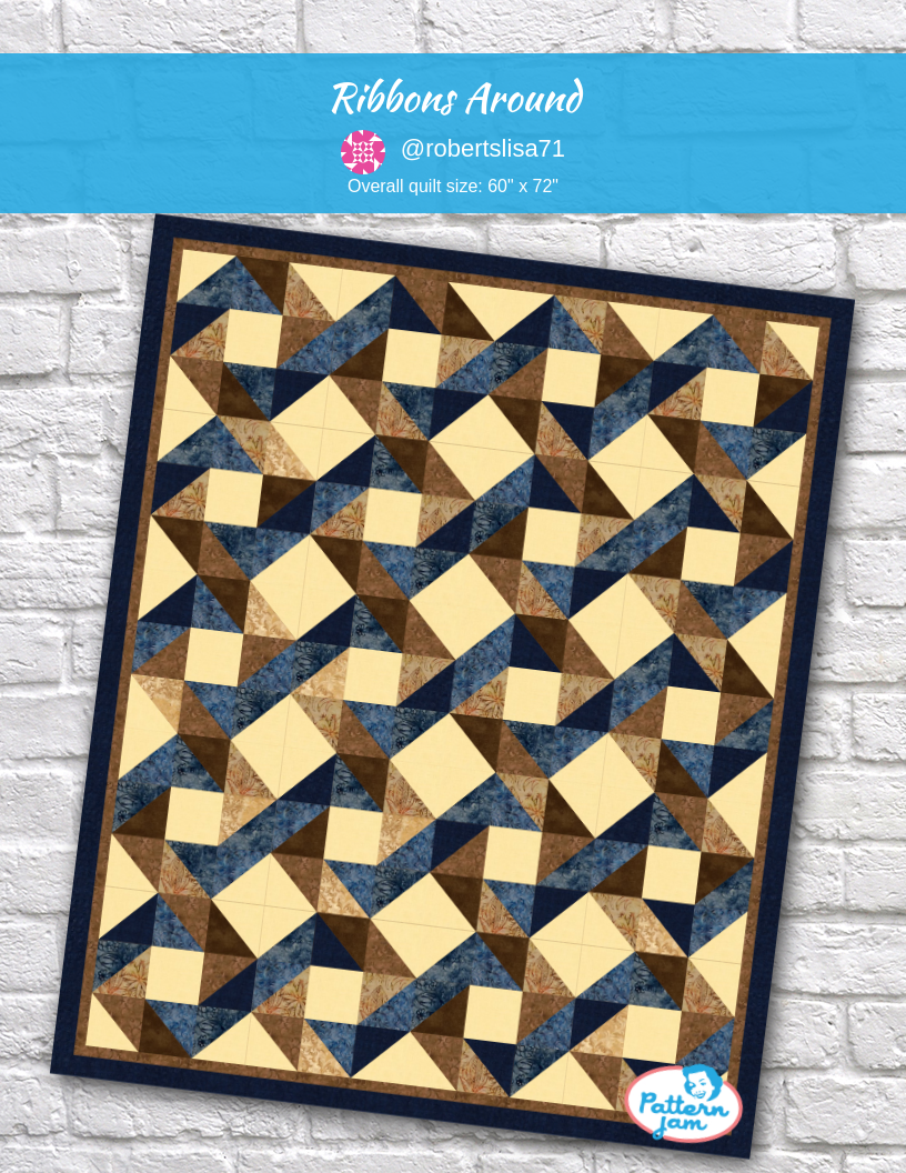 Ribbons Around - custom quilt designed by &#64;robertslisa71 using PatternJam quilt design software