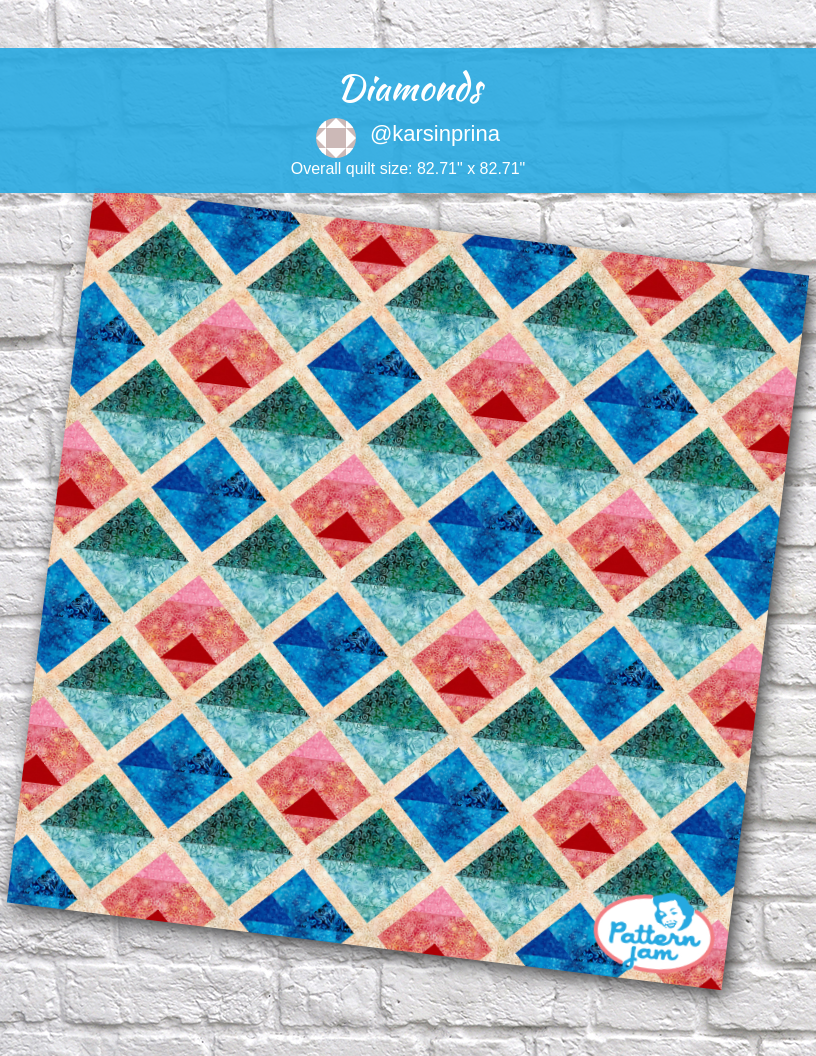 Diamonds - custom quilt designed by &#64;karsinprina using PatternJam quilt design software