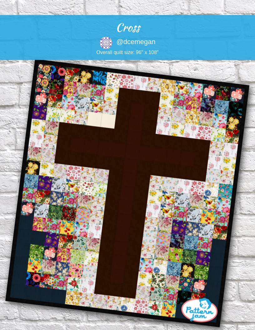 Cross - custom quilt designed by &#64;dcemegan using PatternJam quilt design software