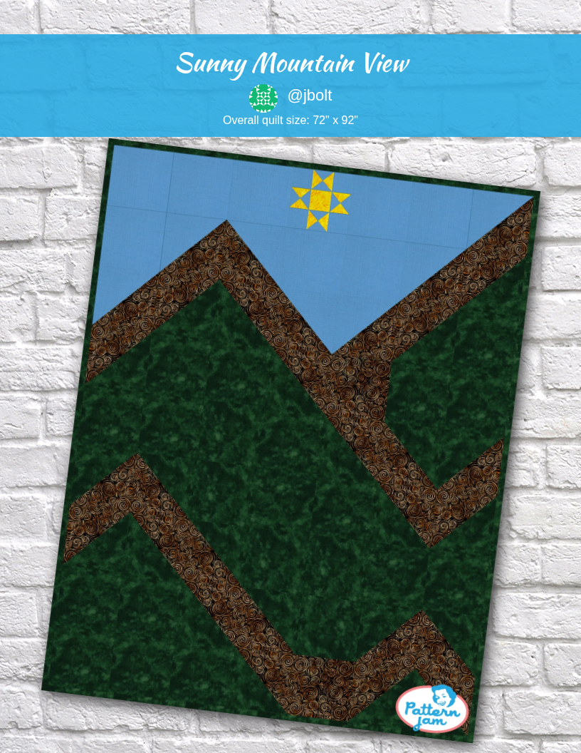 Sunny Mountain View - custom quilt designed by @jbolt using PatternJam quilt design software