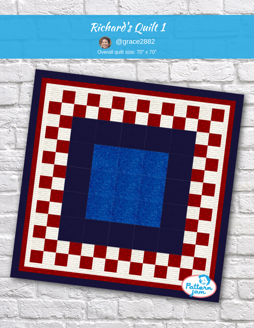 Richard's Quilt 1 - custom quilt designed by &#64;grace2882 using PatternJam quilt design software