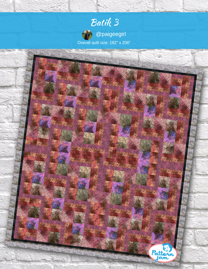 Batik 3 - custom quilt designed by &#64;paigeegirl using PatternJam quilt design software