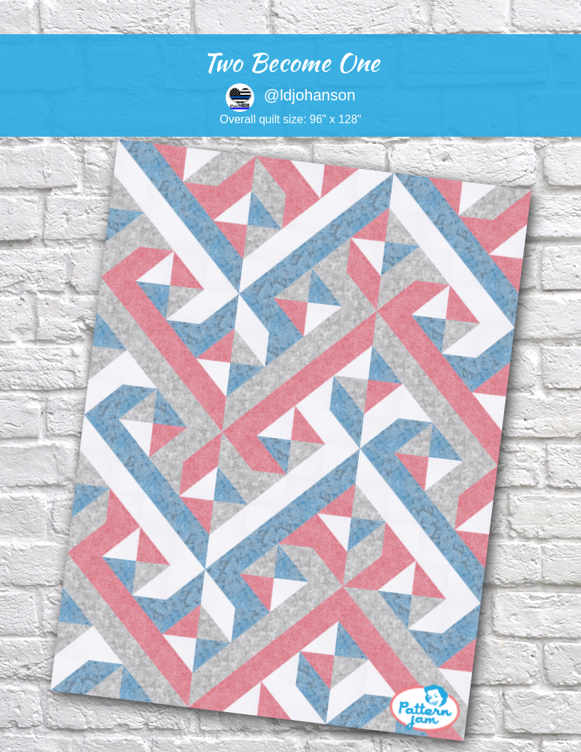 Two Become One - custom quilt designed by &#64;ldjohanson using PatternJam quilt design software