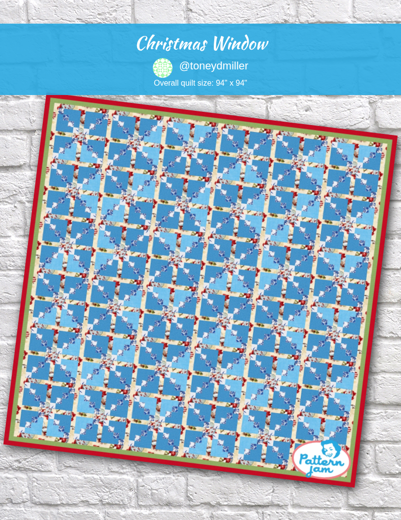 Christmas Window - custom quilt designed by &#64;toneydmiller using PatternJam quilt design software