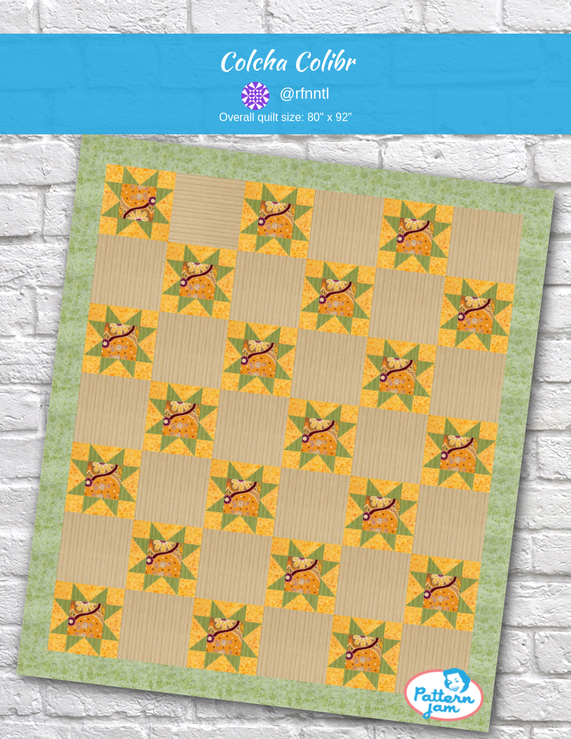 Colcha Colibr - custom quilt designed by &#64;rfnntl using PatternJam quilt design software