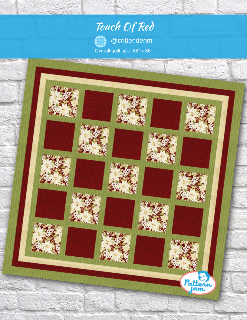 touch of red - custom quilt designed by &#64;crittendenm using PatternJam quilt design software